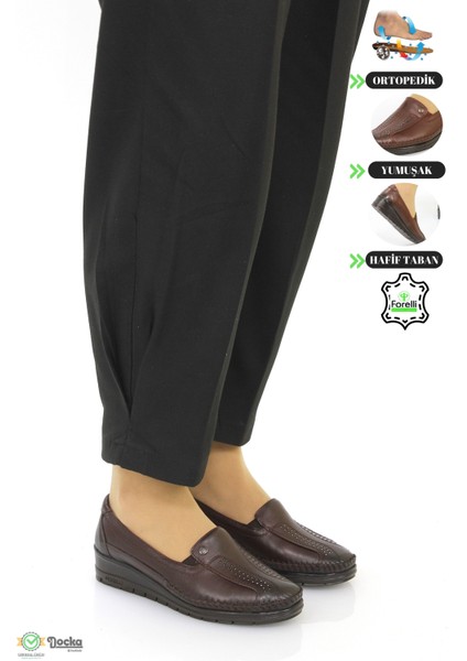 Kadın Tam Ortopedik Hakiki Deri Şık Anne Ayakkabısı F25/CM25182Y