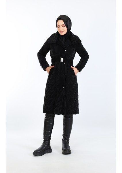 SAFİR MODA AVM KOLU LAZER KESİMLİ TAŞ SÜSLEMELİ BAYAN FERACE M