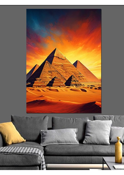 Çöl Piramitleri Dekoratif Kanvas - Mdf Ahşap Tablo