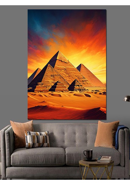 Çöl Piramitleri Dekoratif Kanvas - Mdf Ahşap Tablo fiyatları