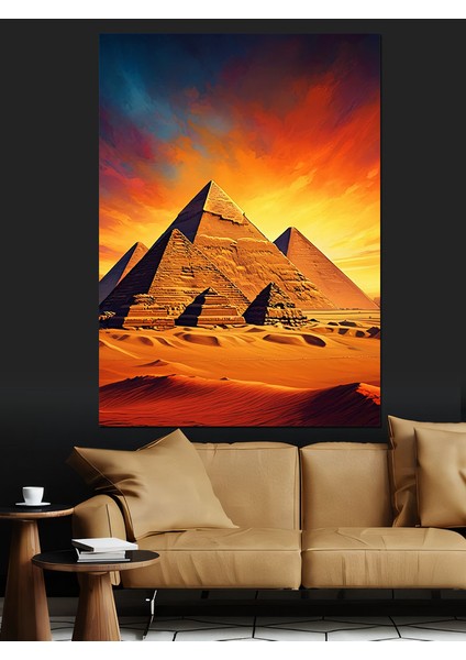 Çöl Piramitleri Dekoratif Kanvas - Mdf Ahşap Tablo fırsatları