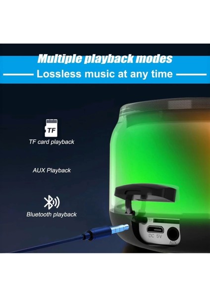 Ledli Işıklı Taşınabilir Bluetooth Hoparlör | Kablosuz Aux Girişli Ses Bombası Yeni Nesil Hoparlör fırsatları