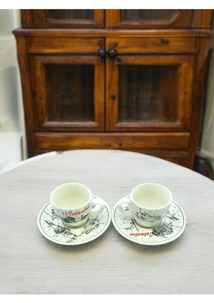 Ahh Istanbul 2 Kişilik Porselen Kahve Fincan Takımı fırsatları