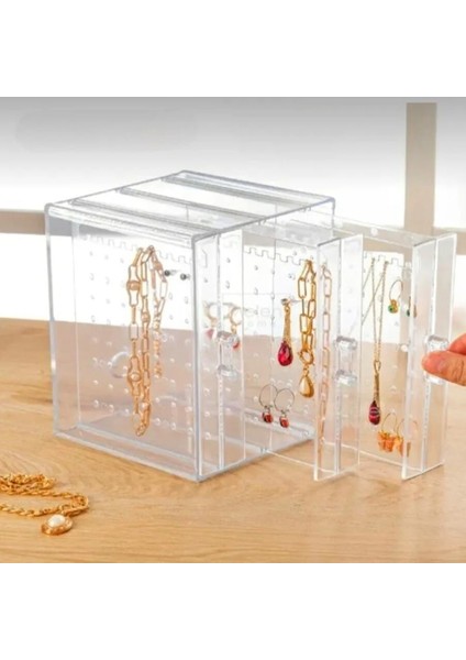 Akrilik Takı Düzenleyici Stand, 3 Çekmeceli, 18 x 13 x 13 cm