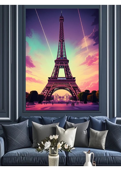 Eiffel Kulesi Manzarası Dekoratif Kanvas - Mdf Ahşap Tablo