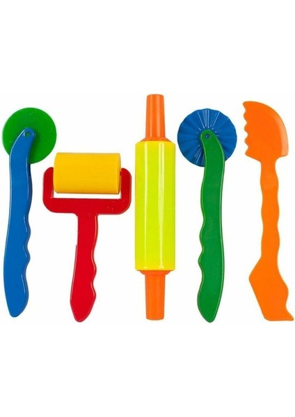 BÜYÜK BOY OYUN HAMURU MERDANE SİLİNDİR KALIPLARI 5 PARÇA fiyatları