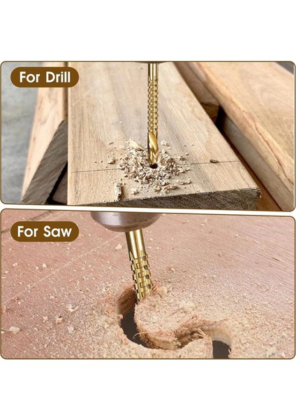 6 Adet Titanyum Kaplamalı Hss Büküm Matkap Uçları, 3-8mm Altıgen Saplı Tırtıklı Kesme Ucu Spiral Testere (Yurt Dışından)