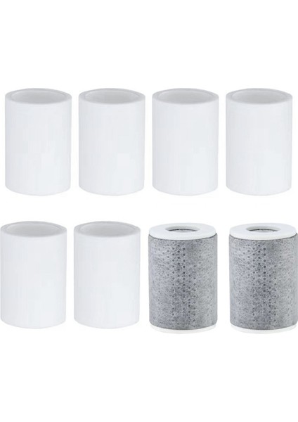 Musluk Genişletici Filtre, 2 Karbon Fiber ve 6 Pp Pamuk Filtreli 8 Parça Yedek Set Ev Banyo Mutfak Için (Yurt Dışından)