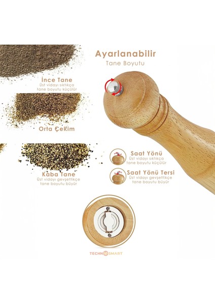 2 Adet 15 cm Küçük Boy Doğal Ahşap Öğütücülü Karabiber Tuz Kahve Baharat Ahşap Değirmen Tuzluk fiyatları