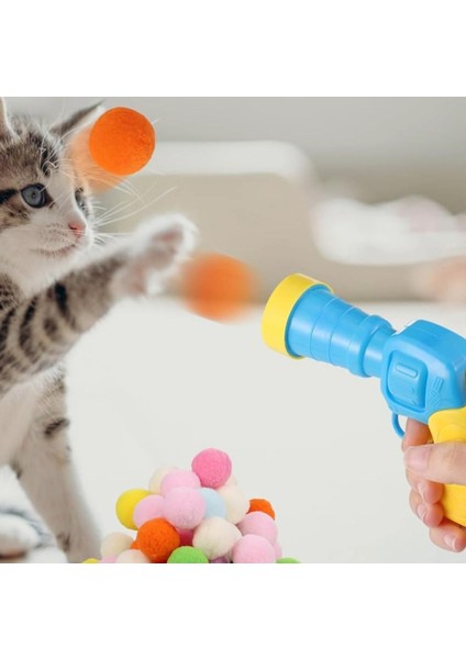 30 Adet Peluş Toplu Kedi Oyun Tabancası -Top Atma Tabancası- Peluş Toplarla Eğlenceli Oyun Zamanı