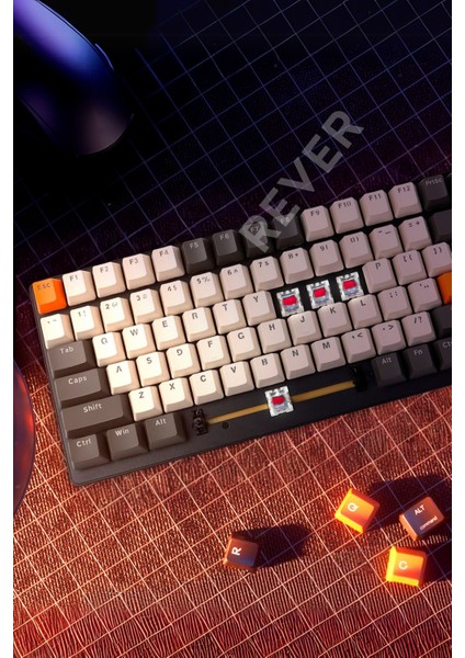 Mekanik Oyuncu Klavyesi Red Switch Retro Dizayn 9 Işık Animasyonlu Rainbow LED Işıklı Gaming Klavye