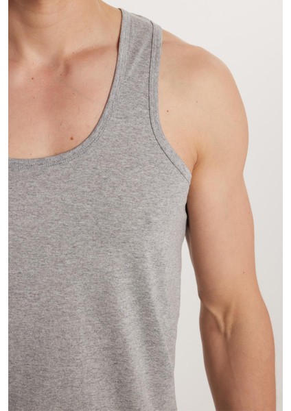 6 Adet Compact Penye Gri Erkek Atlet Pamuklu Standart Fit Normal Kesim 6'lı Paket modelleri