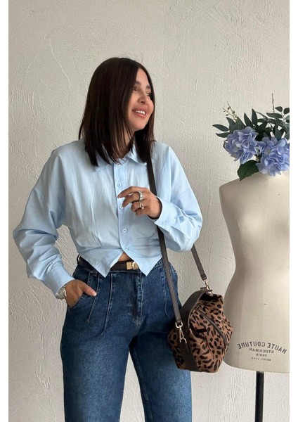 Soft Mavi Sırt Detaylı Gömlek fiyatları
