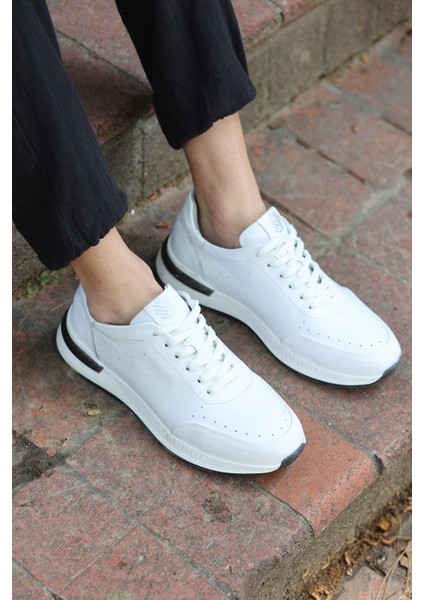 Alfeo Beyaz Cilt Garantili Bağcıklı Deri Ortopedik Taban Erkek Günlük Sneaker Spor Ayakkabı ALFEO-3721 modelleri