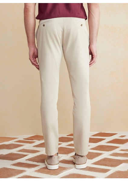 Normal Bel Düz Paça Standart Bej Erkek Pantolon BBSS25MPT001