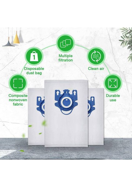 Gn Airclean 3D Verimli Toz Torbaları Için 12 Adet Elektrikli Süpürge Torba Parçasını Değiştirin (Yurt Dışından) modelleri