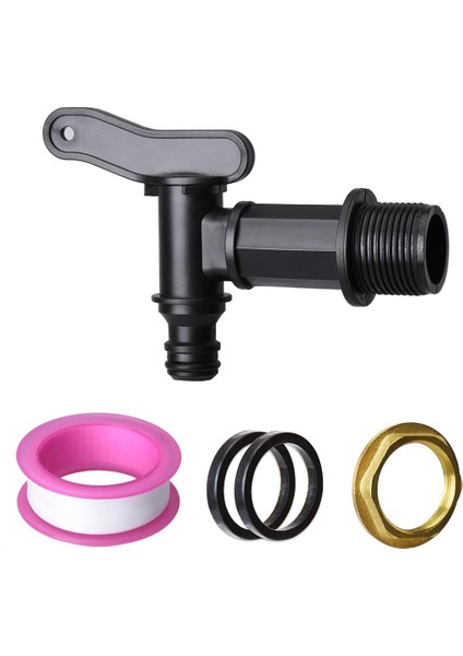 3/4 Inç Su Butt Musluğu Plastik Snap-Fit Hortum Yağmur Fıçısı Butt Dişi Pirinç Somunla Değiştirme (Yurt Dışından)