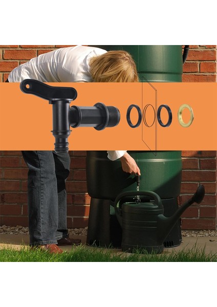 3/4 Inç Su Butt Musluğu Plastik Snap-Fit Hortum Yağmur Fıçısı Butt Dişi Pirinç Somunla Değiştirme (Yurt Dışından) fırsatları