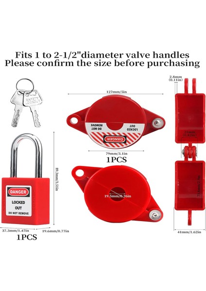 Sürgülü Vana Kilitleme Cihazı ve Emniyet Kilidi Seti, 1 Ila 2-1/2 Dış Bahçe Musluk Düğmesi Tank Kolları Için (Yurt Dışından) fiyatları