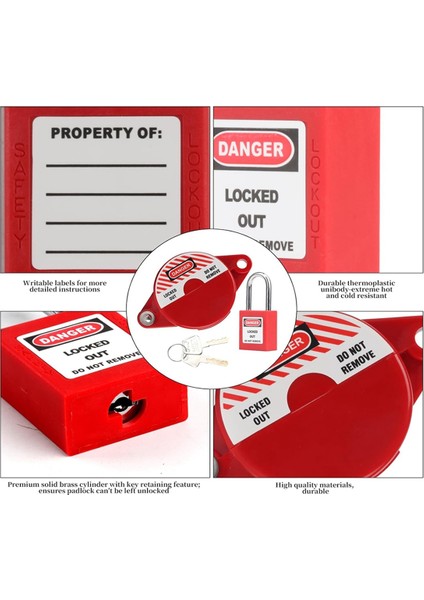 Sürgülü Vana Kilitleme Cihazı ve Emniyet Kilidi Seti, 1 Ila 2-1/2 Dış Bahçe Musluk Düğmesi Tank Kolları Için (Yurt Dışından) fırsatları