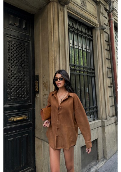 Taba Marka Model Süet Gömlek