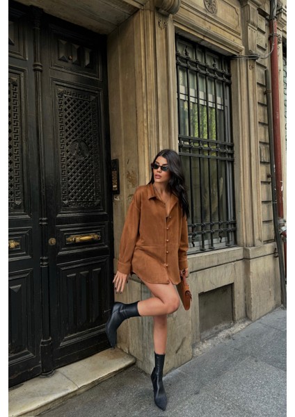 Taba Marka Model Süet Gömlek