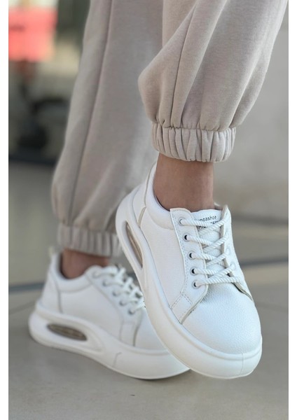 Günlük Kadın Sneaker Örgü Bağcıklı Hafif Kalın Yüksek Balon Taban Yürüyüş Spor Ayakkabı 5750