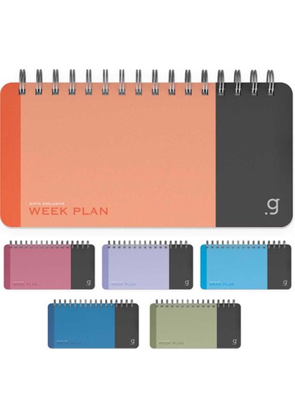 Week Plan Spiralli Plastik Kapak Haftalık Planlayıcı 13X27 cm 54 Yp.