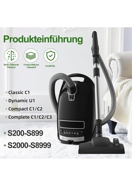 Miele Complete C1/2/3, Compact C1/2, Classic C1, Dynamic U1, S200-S899 Için Motor Koruma Filtresi ve Egzoz Filtresi (Yurt Dışından)