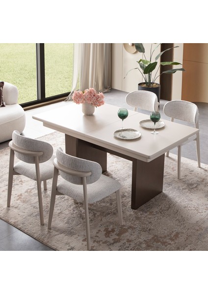 Zen 4 Sandalyeli Modern Yemek Masa Takımı