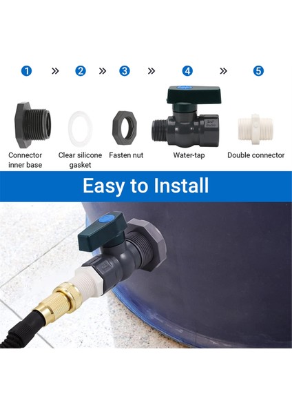 Pvc Yağmur Fıçısı Yönlendirici Kiti, 3/4 Inç Vana Musluk Kiti ve Bölme Bağlantı Adaptörü (Yurt Dışından) modelleri