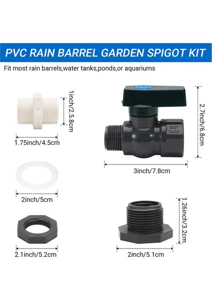 Pvc Yağmur Fıçısı Yönlendirici Kiti, 3/4 Inç Vana Musluk Kiti ve Bölme Bağlantı Adaptörü (Yurt Dışından) fırsatları