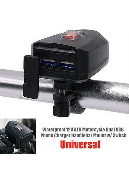 Motosiklet Araba Çift USB Telefon Şarj Cihazı Gidona Montajlı Anahtarlı Su Geçirmez Atv (Yurt Dışından) modelleri