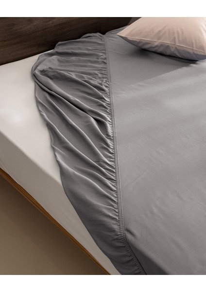 Ciel King Size %100 Pamuk Lastikli Saten Çarşaf - Gri fiyatları