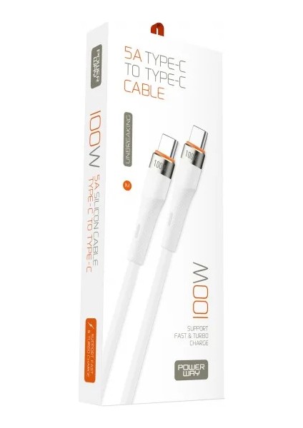 Redmi Note 9 4g Uyumlu - 100W 5A Type C To Type C Hızlı Şarj ve Data Kablosu SCT-100