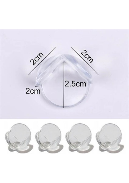 Bebek Çocuk Yumuşak ve Esnek Dairesel Şeffaf Yapışkanlı Güvenlik Köşe Koruyucu (4 Adet) fırsatları