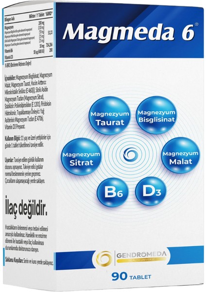 Magmeda-6 90 Tablet Magnezyum Kompleks