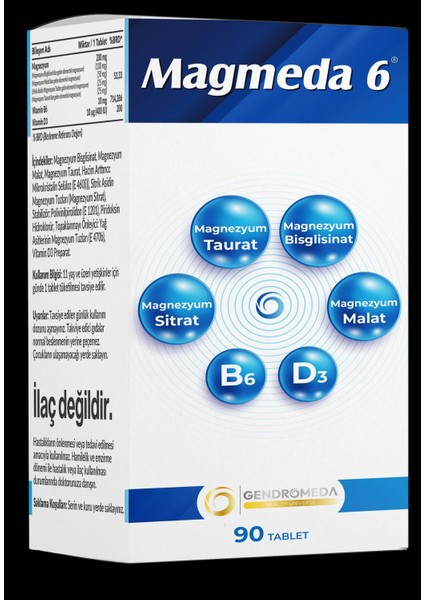 Magmeda-6 90 Tablet Magnezyum Kompleks