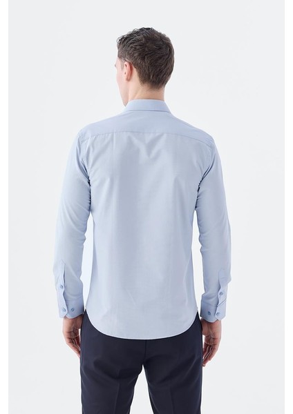 Açık Mavi Slim Fit Klasik Yaka Uzun Kol Klasik Model Gömlek fırsatları