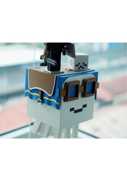 Minecraft Happy Ghast – Hareketli Dokunaçlı Figür (Articulated Tentacles) + Yan Figürler Dahil!