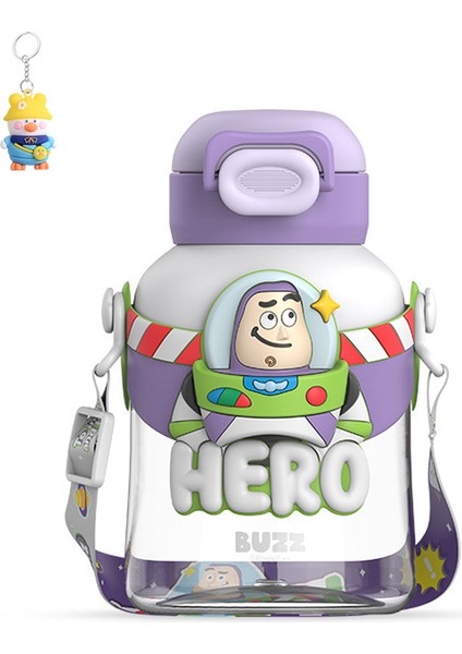 Çilek Ayı Buzz Lightyear Paradise Uzay Plastik Bardak Taşınabilir Sevimli Pipetli Su Bardağı 700ML (Yurt Dışından)