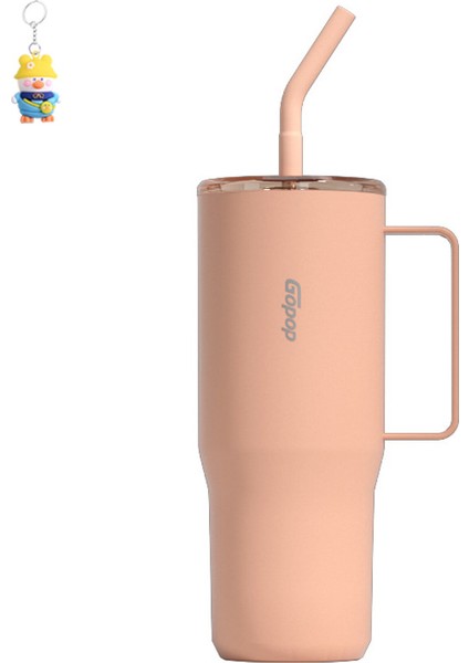 Paslanmaz Çelik Buz Bardağı Basit Isı ve Soğuk Yalıtım Kolu Pipetli Araba Kahve Bardağı (Yurt Dışından)