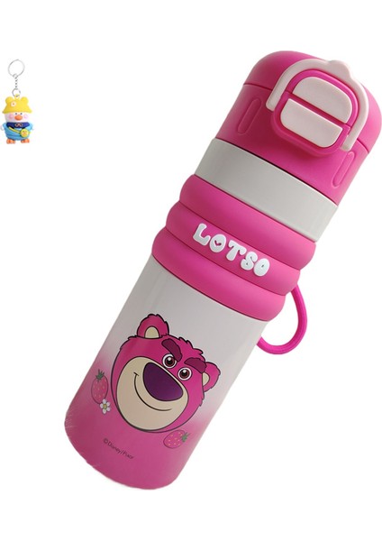 Çilek Ayı Buz Prenses Çocuk Karikatür Termos Bardak 316 Paslanmaz Çelik Öğrenci Doğrudan Içme Bardak Pipetli Çift Içme Bardak (Yurt Dışından)