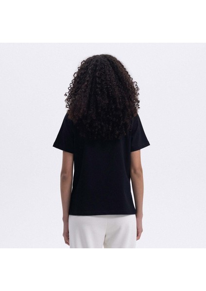 EF448-BK Bisiklet Yaka Kadın T-Shirt - Siyah