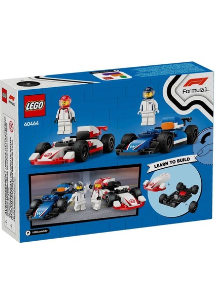 60464 LEGO City F1 Williams Racing ve Haas F1 Yarış Arabaları 92 Parça +4 Yaş indirimleri