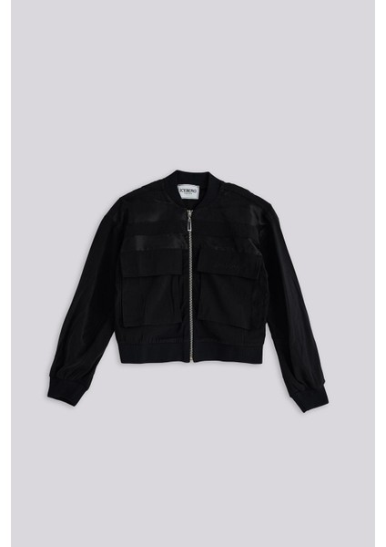 Bg Store Kız Çocuk Siyah Yağmurluk