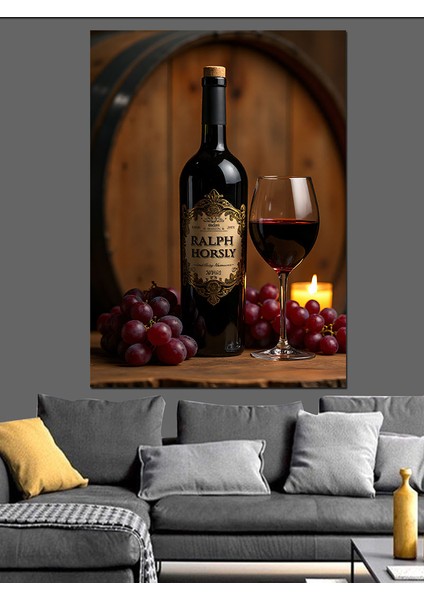 Fıçı ve Şarap Dekoratif Kanvas - Mdf Ahşap Tablo fırsatları