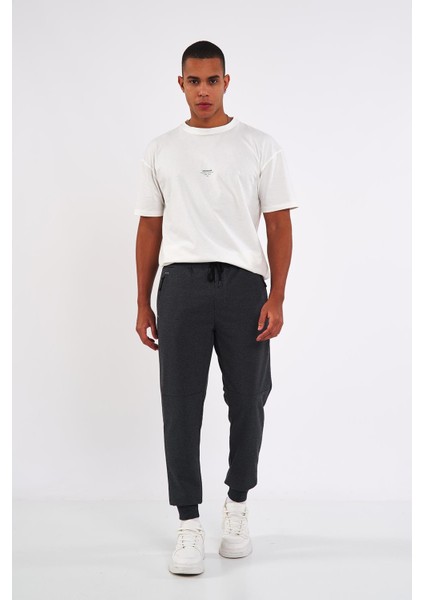 Siyah-Antrasit Paçası Lastikli Erkek 2'li Eşofman Altı modelleri