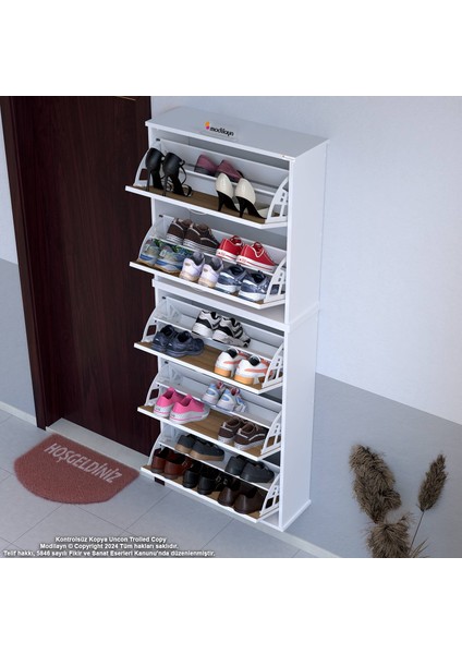 VARBİ UMAY' 2 Li Asma Kapı Önü 72x193x26 cm 5 Düşer Kapak 10 Bölmeli Ayakkabılık fiyatları
