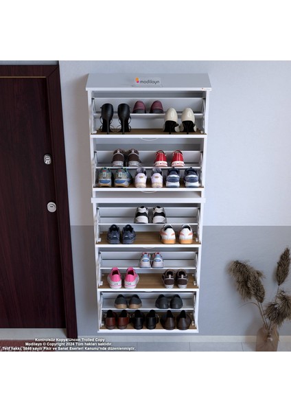 VARBİ UMAY' 2 Li Asma Kapı Önü 72x193x26 cm 5 Düşer Kapak 10 Bölmeli Ayakkabılık fırsatları